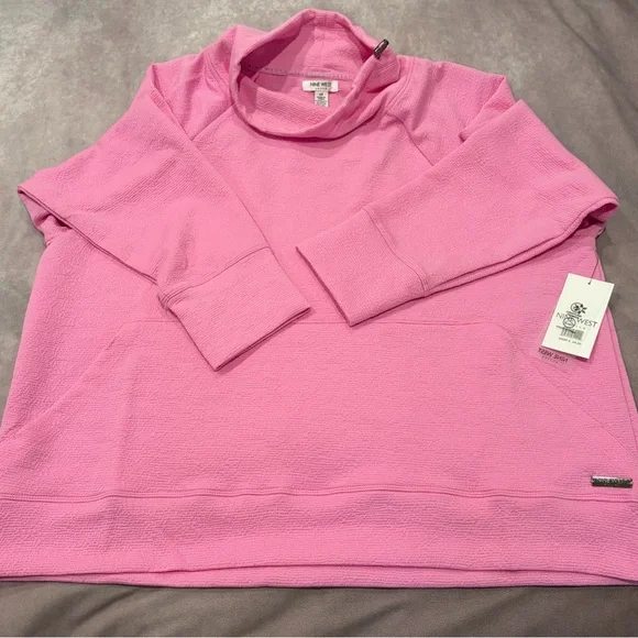 Nine West Active Pink Women's Sweater:2X Long Sleeve Pockets Breathable Comfort - Picture 3 of 11